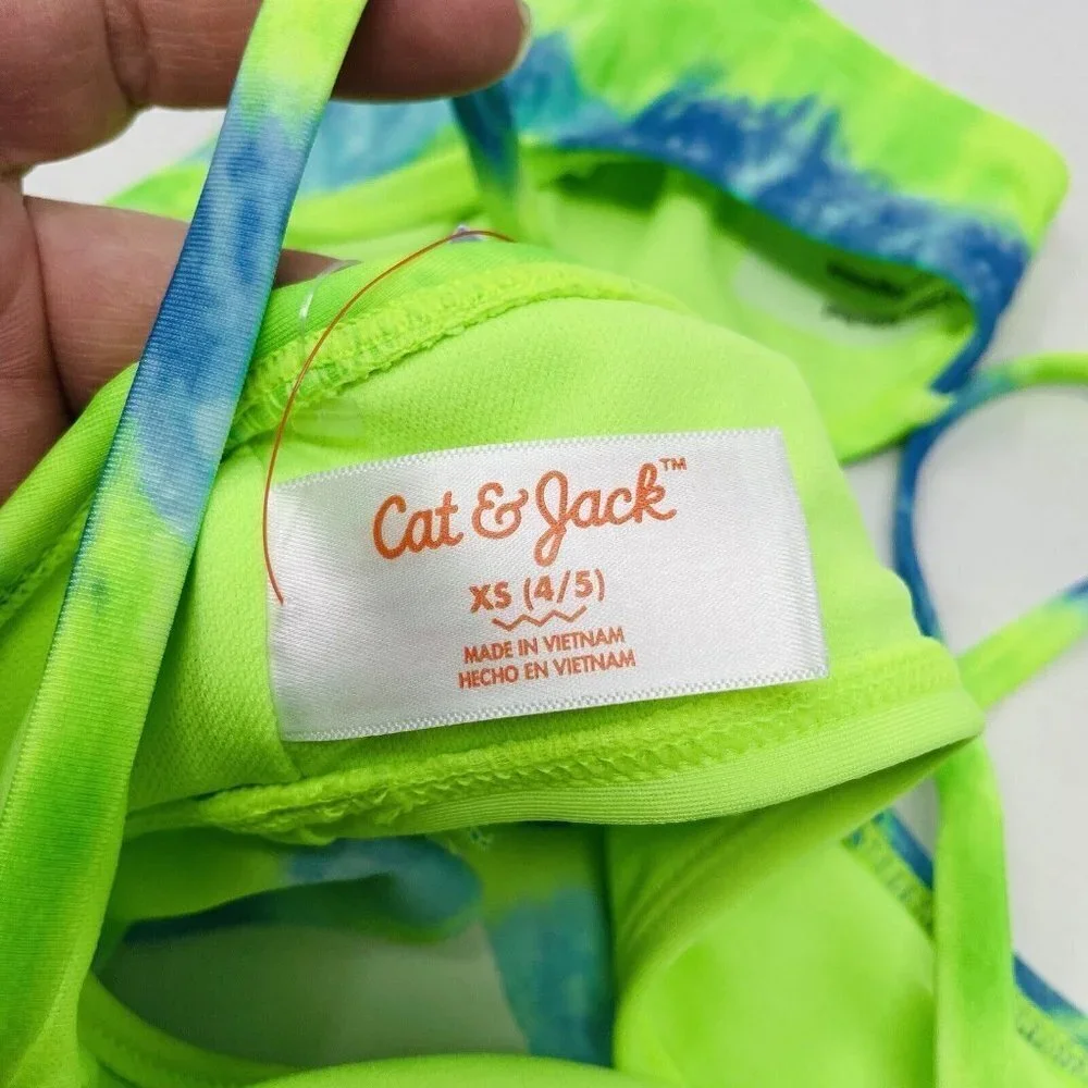 Cat & Jack‎ Youth Girls XS 4/5 Sweet Popsicle Tie Dye Bikini Set Blue/Green 154